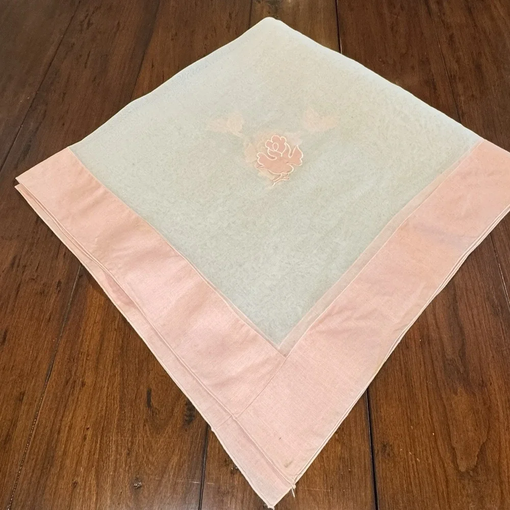 Vintage Madeira Organdy Table Square 41.5